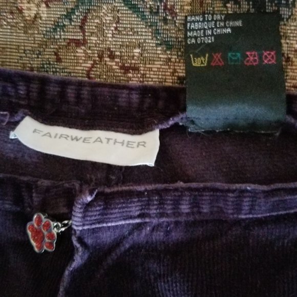 Vintage 90s, needle cord, fine corduroy pants, 4 pockets, L, Fairweather, purple - Picture 7 of 8